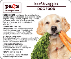 Paws Fresh Foods  - (28) 1-pound packs